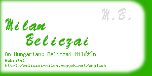 milan beliczai business card